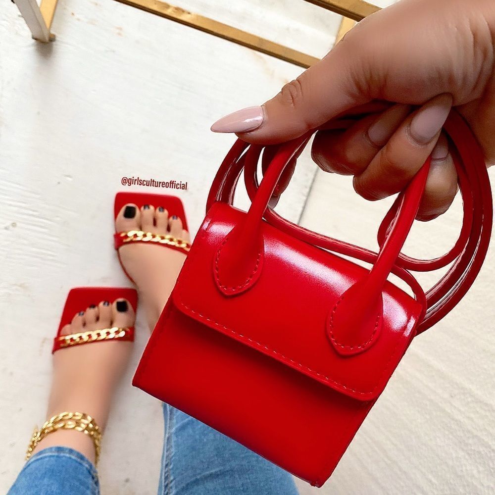 Red Mini Bag with Shoulder Bag - Picture 2 of 2